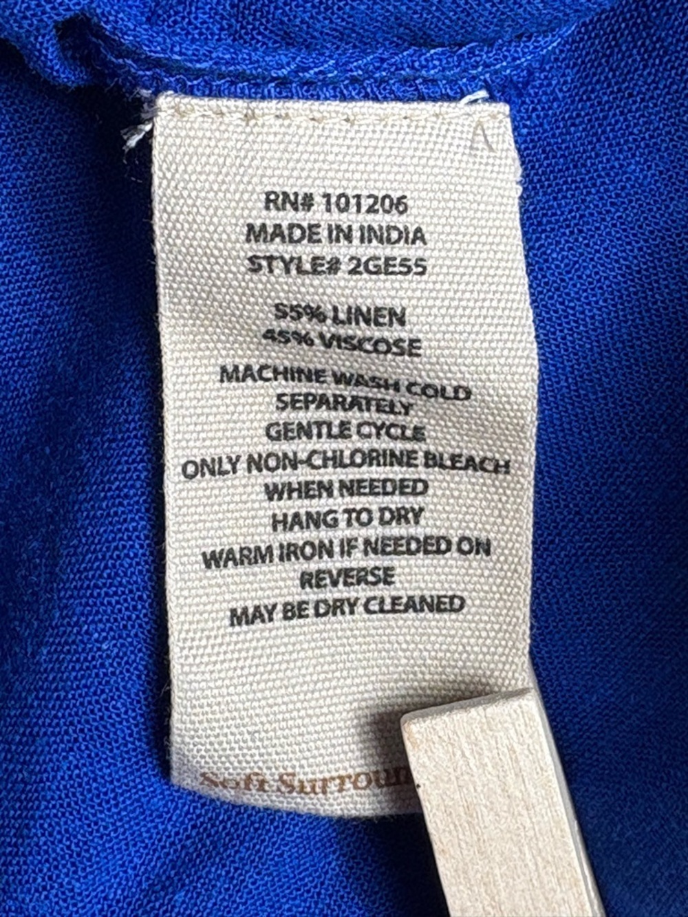 Soft Surroundings Jordan Linen Blend II Roll-Tab Sleeve Shirt Blue • Size M - Picture 6 of 6